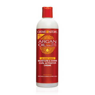 Creme of nature argan oil moisture shine curl activator creme 355ml curl defining cream for soft shiny hydrated bouncy frizz free curls hair styling product