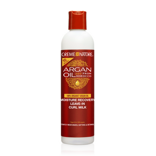Creme of nature argan oil moisture recovery leave in curl milk 236ml hydrate define curls moisturizing curl cream for frizz control soft bouncy natural hair styling