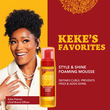 Creme of nature argan oil style shine foaming mousse 207ml define hydrate curls lightweight styling mousse for frizz control shine and soft curl definition