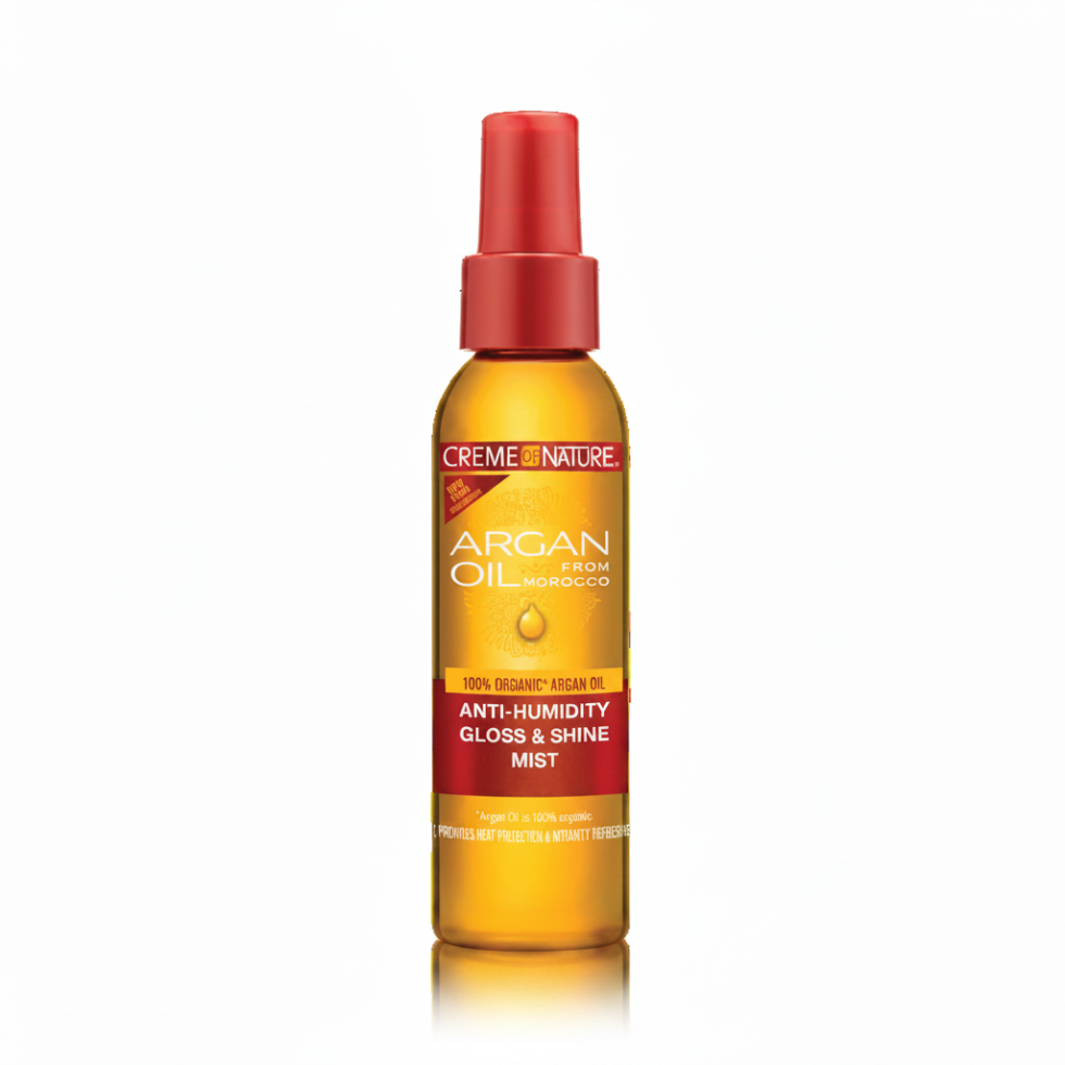 Creme of nature argan oil anti humidity gloss shine mist 118ml frizz control shine spray lightweight finishing spray for smooth shiny anti frizz hair styling product