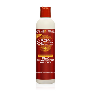 Creme of nature argan oil creamy oil moisturizing hair lotion 250ml hydrates smooths hair frizz control leave in lotion for soft shiny manageable healthy hair care product