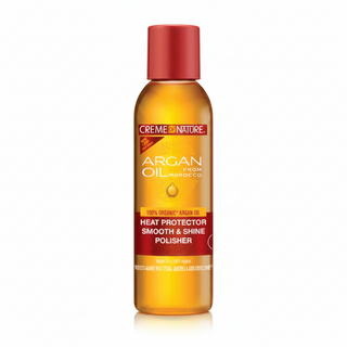 Creme of nature argan oil heat protector smooth shine polisher 118ml heat protection serum for frizz control smooth silky shiny hair styling product