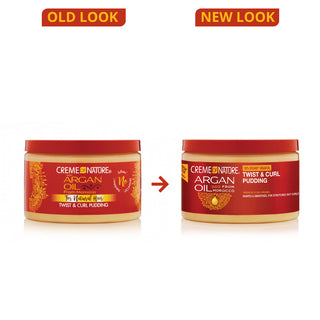 Creme Of Nature Argan Oil Twist &amp; Curl Pudding defines curls, locks in moisture, and helps stretch natural texture for soft, smooth, healthy-looking styles.