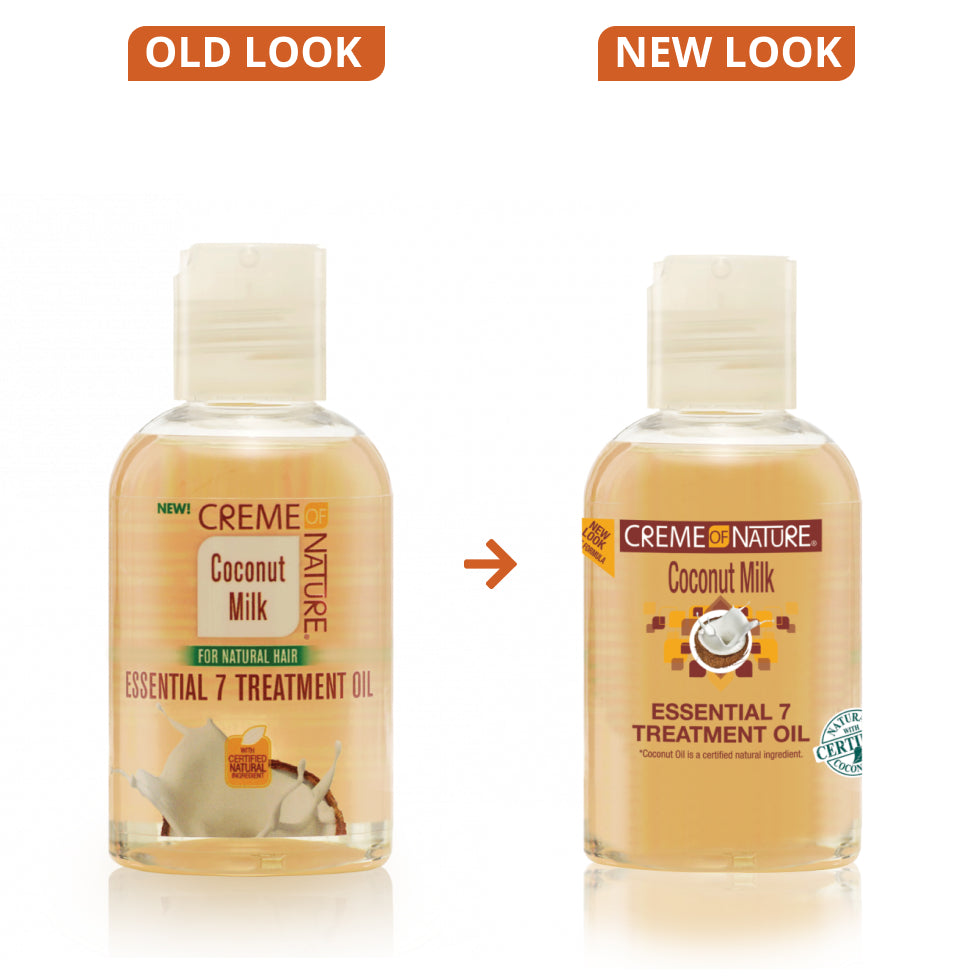 Creme of nature coconut milk essential 7 treatment oil 4oz hydrate strengthen hair multi benefit oil for frizz control shine moisture soft healthy hair care product