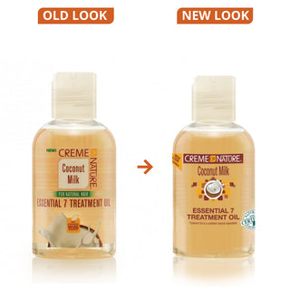 Creme of nature coconut milk essential 7 treatment oil 4oz hydrate strengthen hair multi benefit oil for frizz control shine moisture soft healthy hair care product