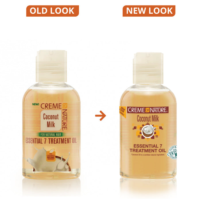 Creme of nature coconut milk essential 7 treatment oil 4oz hydrate strengthen hair multi benefit oil for frizz control shine moisture soft healthy hair care product