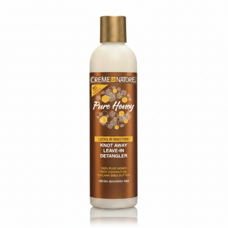 Creme of nature pure honey knot away leave in detangler 236ml hydrating leave in detangler for soft manageable hair easy combing reduced breakage hair care product