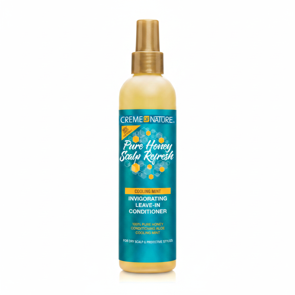 Creme of nature pure honey scalp refresh invigorating leave in 8oz hydrating hair conditioner lightweight moisturizing leave in for soft smooth manageable hair