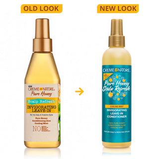 Creme of nature pure honey scalp refresh invigorating leave in 8oz hydrating hair conditioner lightweight moisturizing leave in for soft smooth manageable hair