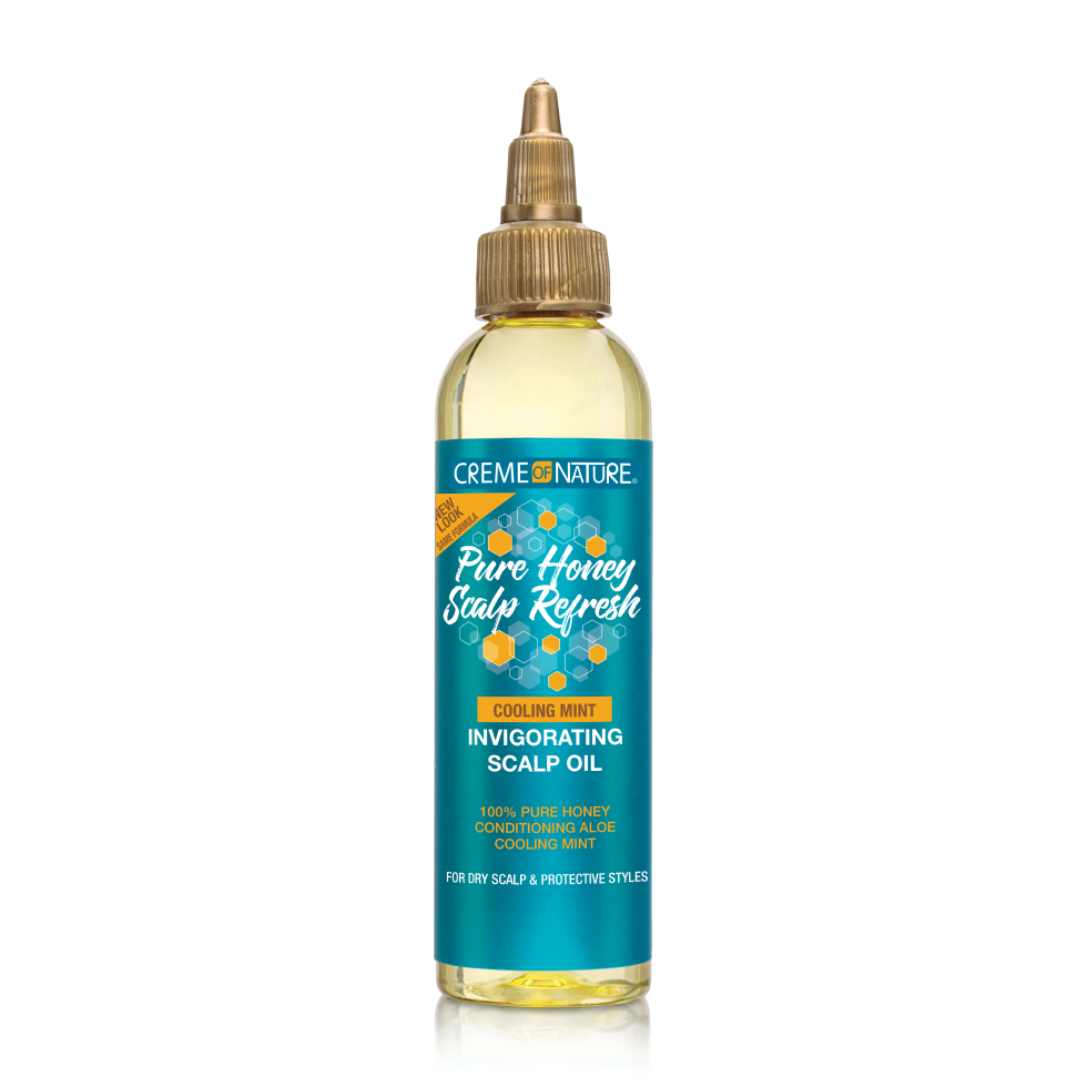 Creme of nature pure honey scalp refresh invigorating scalp oil 4oz lightweight moisturizing scalp care oil for dry scalp soothing nourishing hair treatment with honey formula