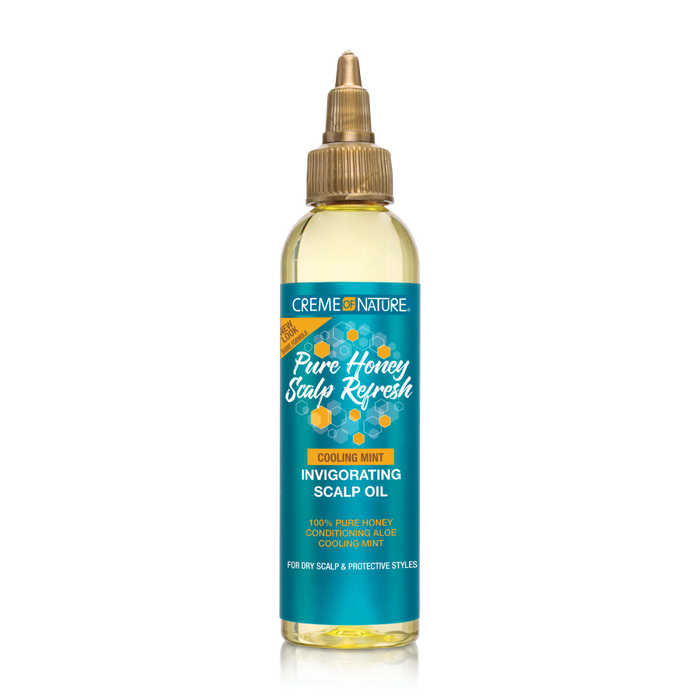 Creme of nature pure honey scalp refresh invigorating scalp oil 4oz lightweight moisturizing scalp care oil for dry scalp soothing nourishing hair treatment with honey formula
