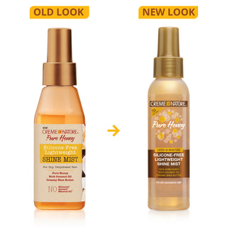 Creme of nature pure honey silicone free lightweight shine mist 118ml frizz control shine spray for smooth soft hair finishing lightweight non greasy hair shine product