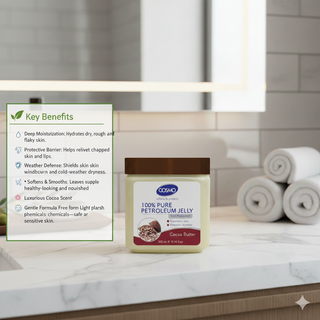 COSMO Cocoa Butter 100% Pure Petroleum Jelly 300ml- Deep Moisture & Skin Protection