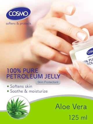 COSMO Aloe Vera Petroleum Jelly 125ml- Soothing Hydration for Dry Skin & Lips