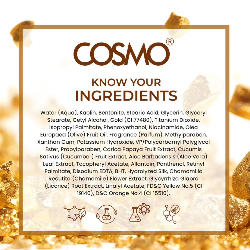 COSMO gold face mask 625g anti aging brightening and moisturizing skin care for youthful glow