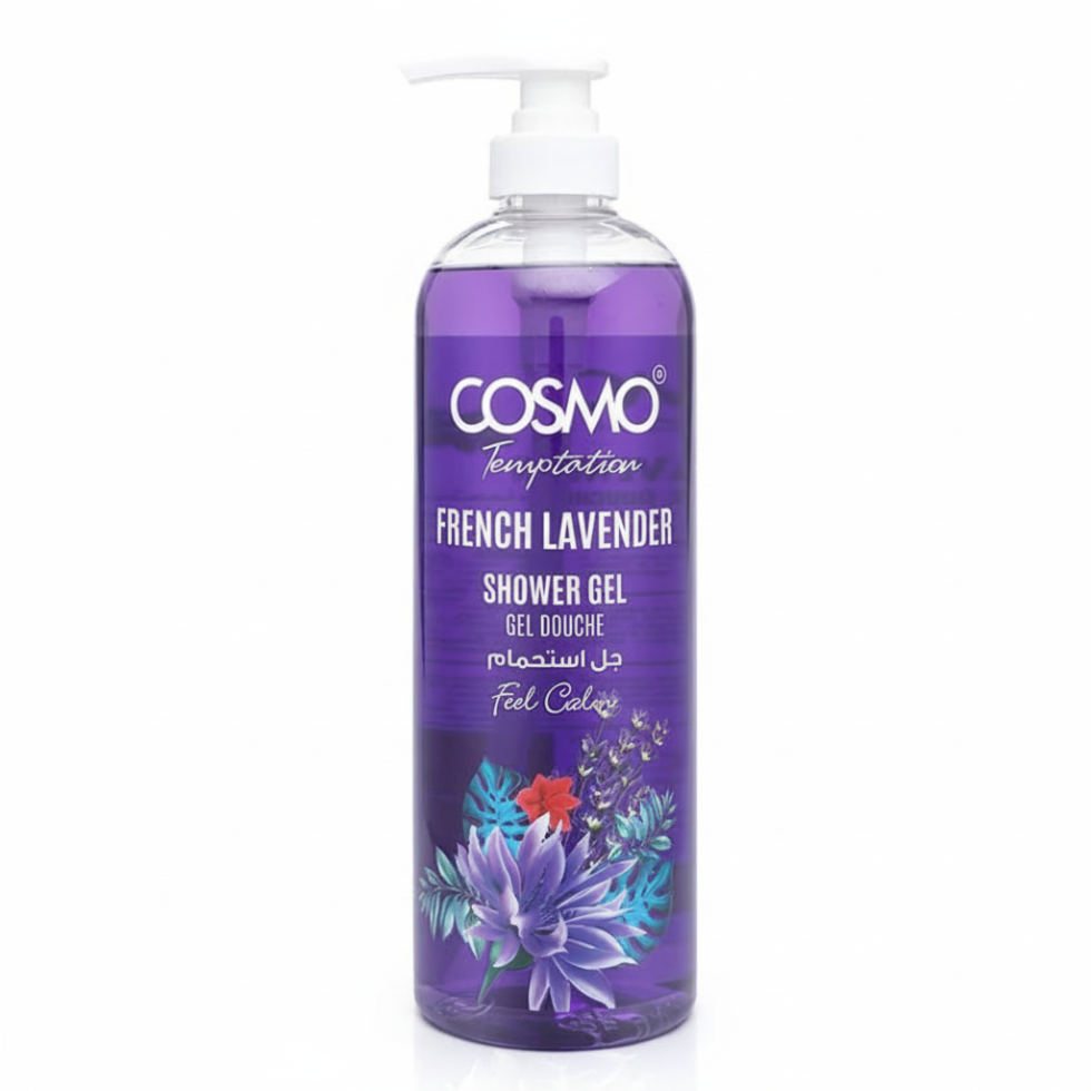 COSMO french lavender shower gel 1000ml calming and hydrating body wash for soft skin