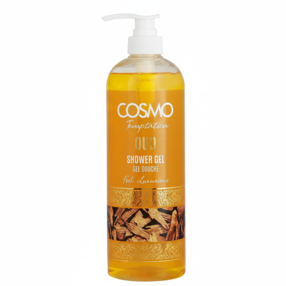 COSMO temptation oud shower gel 1000ml luxurious deep cleanse and long lasting oud fragrance body wash