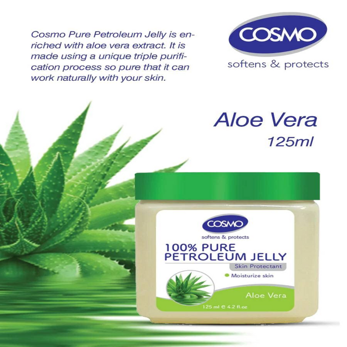 COSMO Aloe Vera Petroleum Jelly 125ml | Soothing Hydration for Skin & Lips