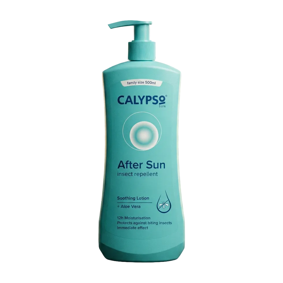 Calypso after sun lotion with insect repellent for cooling, hydration and mosquito protection
