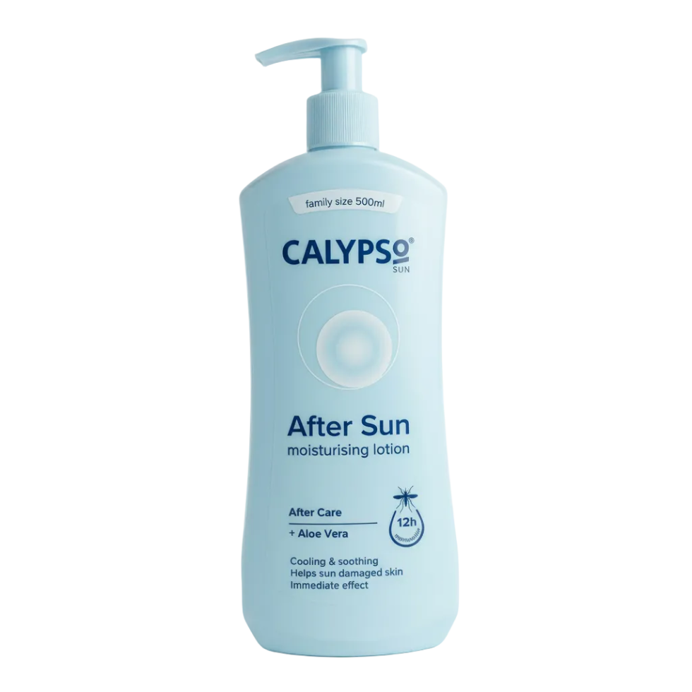Calypso after sun moisturising lotion 500ml family size for hydration and sun relief
