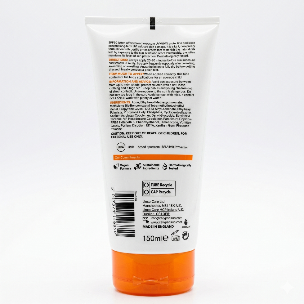 Calypso kids sun lotion SPF 50 150ml for high protection gentle skin care