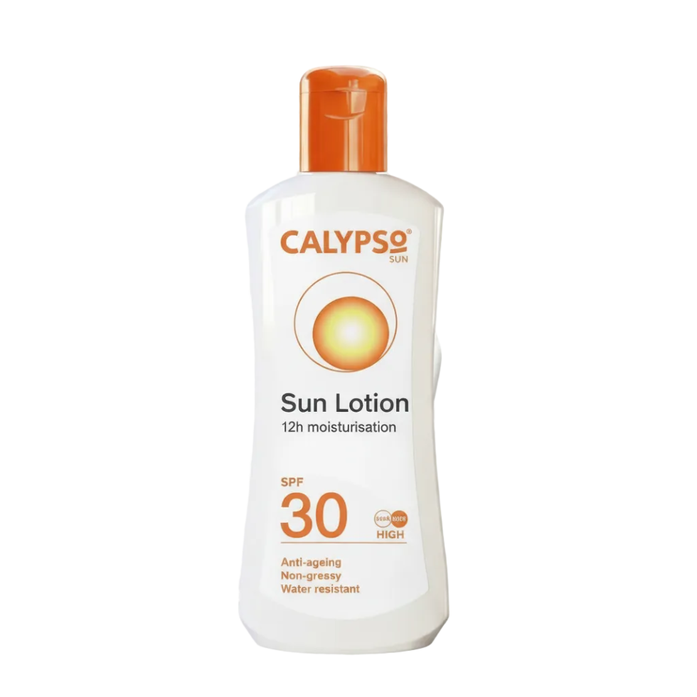 Calypso sun lotion SPF 30 200ml with 12h moisturisation for hydration and sun protection