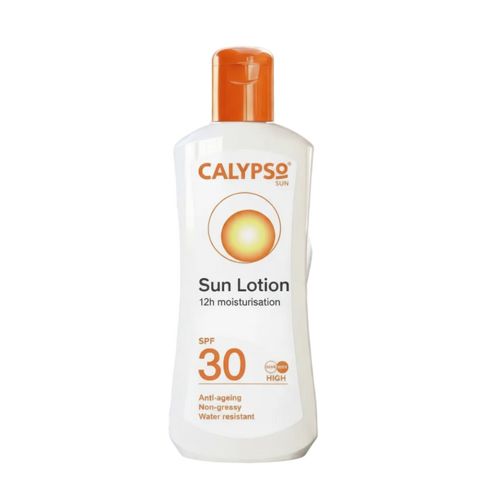 Calypso sun lotion SPF 30 200ml with 12h moisturisation for hydration and sun protection