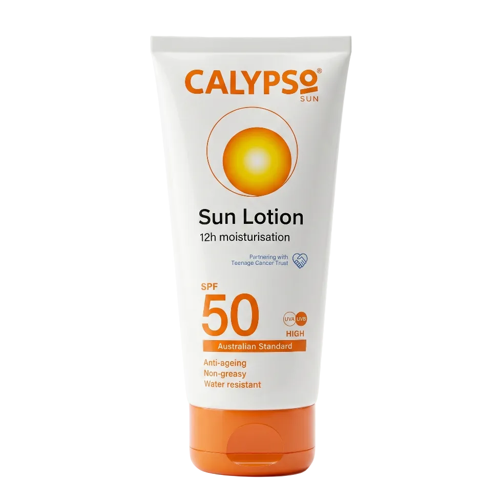 Calypso sun lotion SPF 50 150ml with 12h moisturisation for high protection and hydration