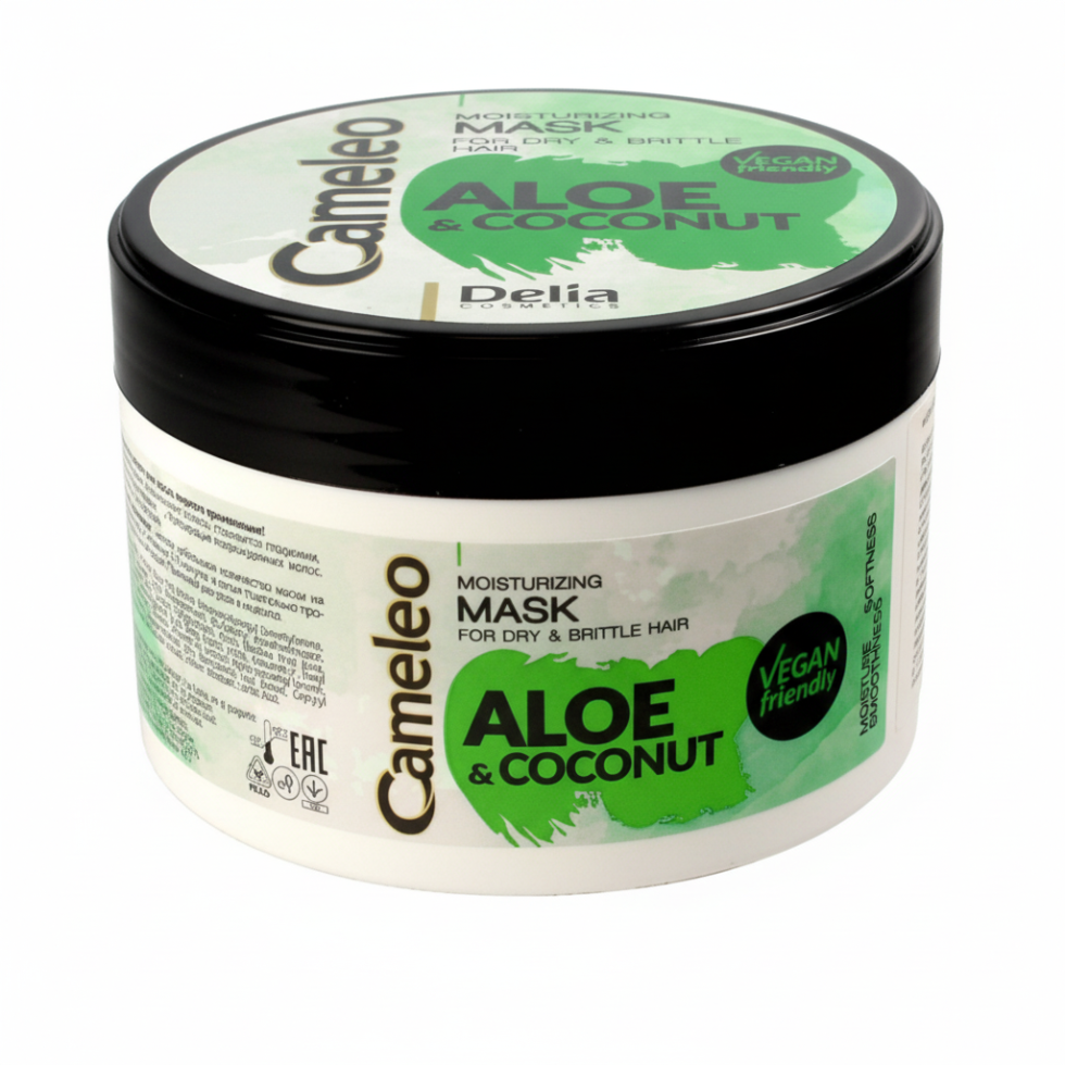 cameleo aloe coconut hair mask hydrates repairs dry hair smooth shiny soft manageable
