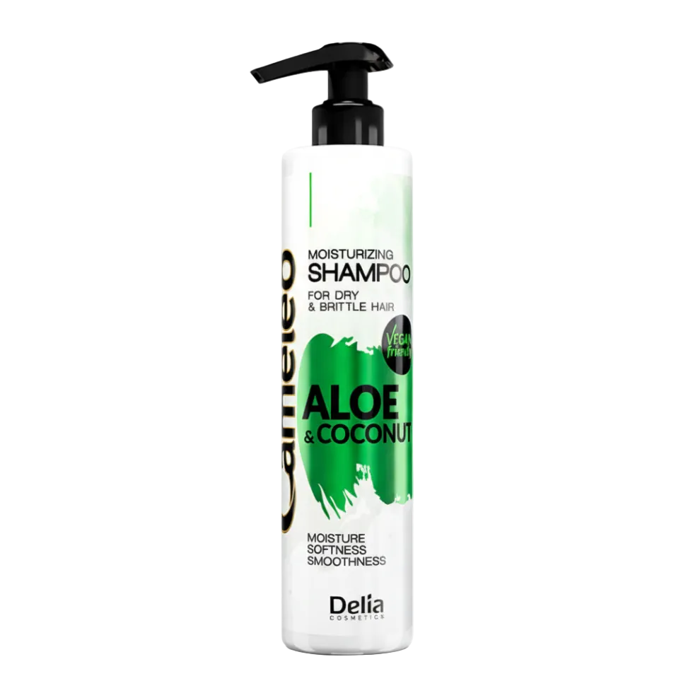 cameleo aloe coconut shampoo hydrates dry hair smooth shiny soft manageable