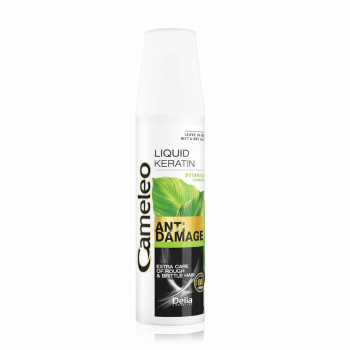cameleo liquid keratin spray repairs strengthens damaged hair smooth frizz shine heat protection