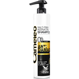 cameleo salt free keratin shampoo repairs strengthens damaged hair smooth shiny frizz control