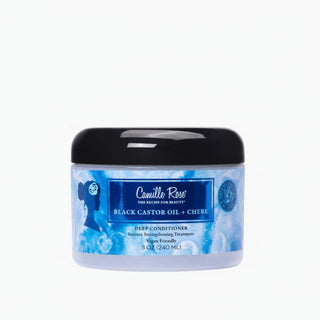 camille rose black castor oil and chebe deep conditioner 240ml moisturizing strengthening hair treatment for soft shiny healthy curly textured hair care