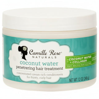 camille rose naturals coconut water penetrating hair treatment 240ml deep moisturizing hair repair treatment for soft shiny hydrated and healthy curly textured hair care