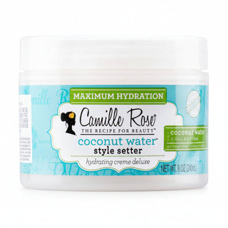 camille rose coconut water style setter 240ml hydrating curl styling cream for soft shiny defined frizz free healthy curly and textured hair care