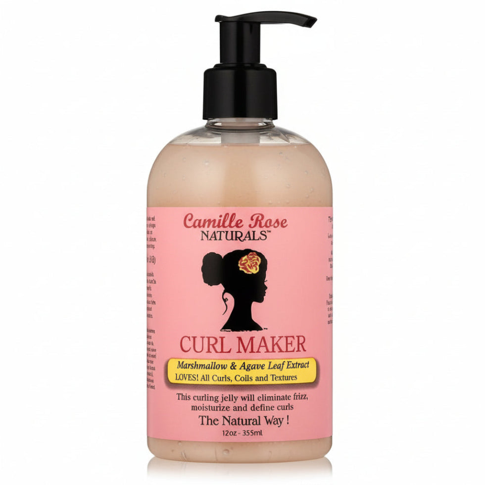 camille rose curl maker 355ml curl defining styling jelly for natural hair soft hold frizz control shine and hydrated healthy curly textured hair care