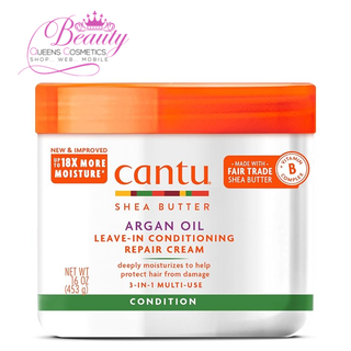 Cantu Argan Oil Leave-In Conditioning Repair Cream 16oz | Hydrate & Repair Hair