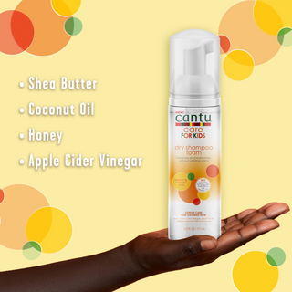 Cantu Care For Kids Dry Shampoo Foam 5.8oz | Cleanse & Moisturize Gentle Curls