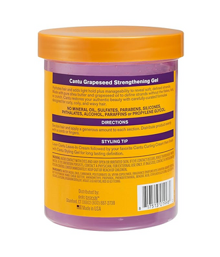 Cantu Grapeseed Strengthening Gel Alcohol Free 18.5oz | Curl & Coil Definition