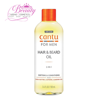 Cantu Men’s Hair & Beard Oil 3.4oz | Moisturize, Define & Shine for Curls & Coils