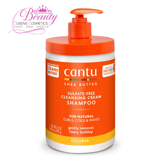 Cantu Shea Butter Sulfate-Free Cleansing Cream Shampoo 13.5oz & 25oz | Wash Day Essential