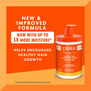 Cantu Shea Butter Sulfate-Free Cleansing Cream Shampoo 13.5oz & 25oz | Wash Day Essential