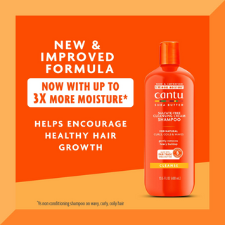 Cantu Shea Butter Sulfate-Free Cleansing Cream Shampoo 13.5oz & 25oz | Wash Day Essential