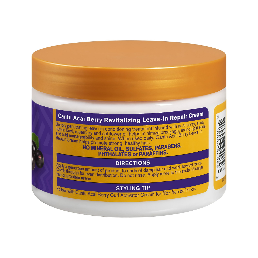 cantu acai berry revitalizing leave in repair cream 340g strengthen damaged hair