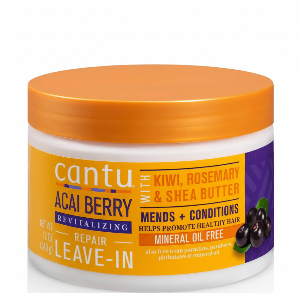 cantu acai berry revitalizing leave in repair cream 340g strengthen damaged hair