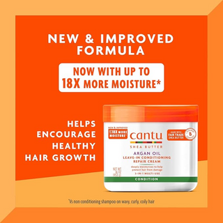 cantu argan oil leave in conditioning repair cream 16oz hydrate repair hair care cream