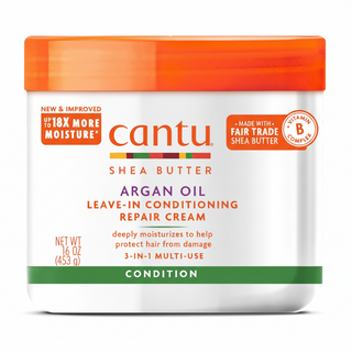 cantu argan oil leave in conditioning repair cream 16oz hydrate repair hair care cream
