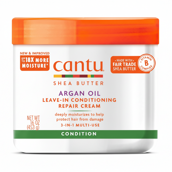 Cantu Argan Oil Leave-In Repair Cream 16oz | Hydrate & Restore Hair