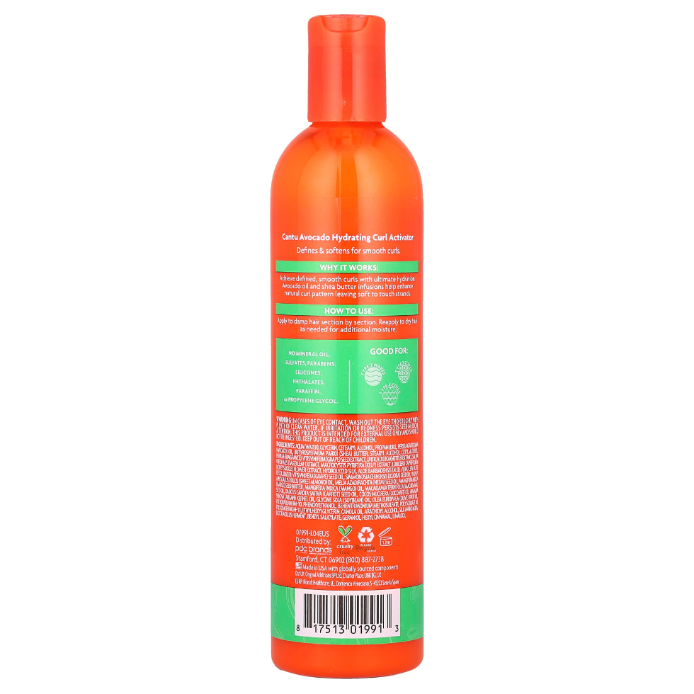 cantu avocado hydrating curl activator 12oz silicone free curl definer cream