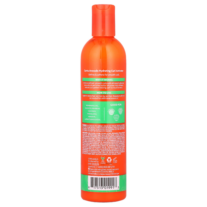 cantu avocado hydrating curl activator 12oz silicone free curl definer cream